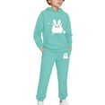 thumbnail image 2 of DISNIMO Green Rabbit Hoodie Kids Girls Hoodies Set Size 4-5 Hoodies Girls Hoodie And Pants Set for Kids Pullover Hoodies for Girls Hoodie And Joggers Set Kids 2 Piece Outfits Hoodies Pockets, 2 of 7