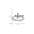 thumbnail image 5 of Silver Stackable Created Ruby Cross Ring, 5 of 7