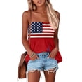 thumbnail image 4 of Flag and Floral Print Tube Tops Women 4th of July Strapless Bandeau Sleeveless Tank Tops American 250th Anniversary Pleated Flowy Off the Shoulder Tube Tops, 4 of 5