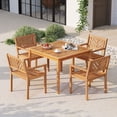 thumbnail image 4 of Costway Acacia Wood Patio Dining Chairs Set of 4, Outdoor Garden Seating Chairs, 4 of 9
