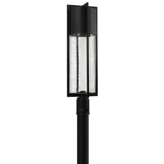 1 Light Large Outdoor Low Voltage Post Top or Pier Mount Lantern Modern Style 8.25 inch Wide By 27.75 inch High-Black Finish-E26 Medium Lamp Base