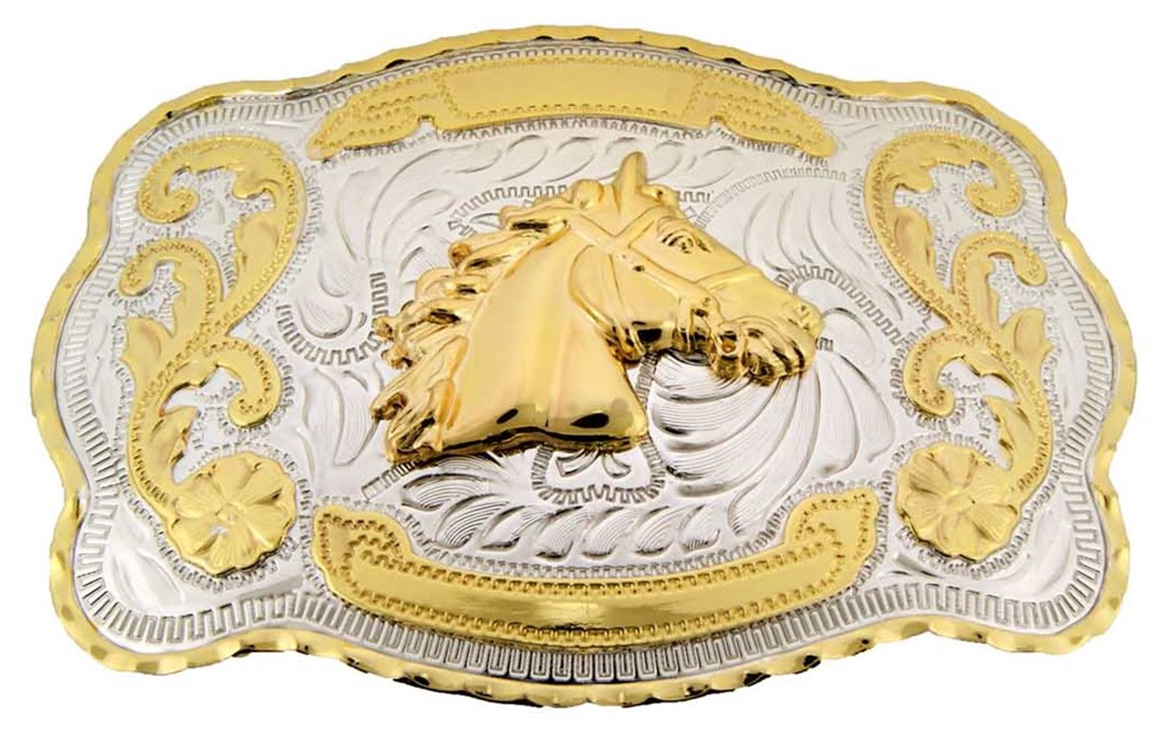 compact Contractie tijger Horse Belt Buckle Western Rodeo Cowboy Cowgirl Unisex Gold Silver Metal  Fashion Accessory Costume New Large - Walmart.com