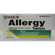 Major Allergy Chlorpheniramine Maleate 4mg 100 Tablets