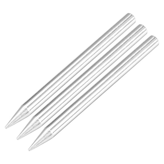 Unique Bargains 4.5x68mm Soldering Iron Tip Replacement Solder Conical Tip 40W Silver 3Pcs