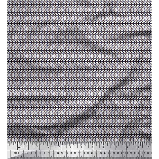 Soimoi Tissu Modal Satin Imprimé Flèche Petit Tissu au Mètre 42 Pouces de Large