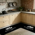 thumbnail image 5 of Japceit Kitchen Floor Mat and Rug, L Shape Absorbent Non Slip Carpet for Cooking Area, Machine Washable Mat with Utensil Print, Dark Color for Stain Hiding, 5 of 6