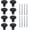 Black, variant on 8pcs Vintage Ceramic Knobs, Retro Drawer Knobs for Dresser Closet Cupboard, Decorative Cabinet Pulls with Screws for Kitchen Furniture Door Hardware (Blue 2)