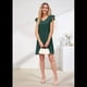 thumbnail image 4 of Vestidos de Verano para Mujer, Cuello en V, Corta, Vestido Informal, Verde Oscuro, L, 4 of 8