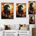 thumbnail image 4 of Designart "Horse in Nevada Black Beauty in the Desert II" Animals Canvas Print, 4 of 5