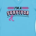 thumbnail image 4 of Inktastic I'm a Survivor Breast Cancer Awareness with Ribbon Women's V-Neck T-Shirt, 4 of 5