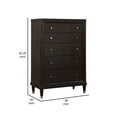 thumbnail image 5 of Amber Tall Dresser Chest, 5 Drawers, Metal Knobs, Tapered Legs, Brown Wood, 5 of 6
