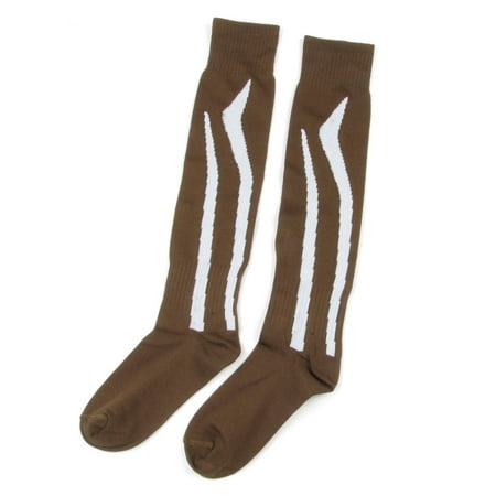 Pair White Striped Brown Hosiery Football Soccer Socks Stockings Pair White Striped Brown Hosiery Football Soccer Socks Stockings for Unisex - Pair White Striped Brown Hosiery Football Soccer Socks Stockings