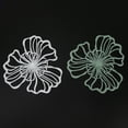 thumbnail image 4 of M Buder 5PCS Metal Flower Wall Decor Iron Wall Art White Green 2 Layer Hollow Hanging Decor for Wall Living Room Office (9.06 inches / 23 cm) Premium Sculptures Set, 4 of 5