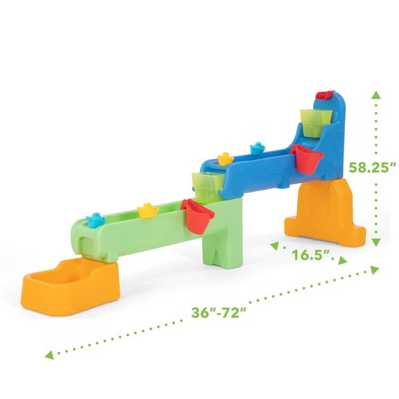 ANHXN Rushing River Falls Multi-Level Outdoor Water Play Table, Expandable Splash Table for Toddlers and Kids Ages 1.5 to 6 - Includes 9 Accessories,