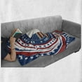 thumbnail image 6 of Rhode Island Soft Flannel Fleece Throw Blanket, United States of America Text with the Flag and Swirled Stars, Cozy Plush for Indoor and Outdoor Use, 70" x 90", Night Blue White, by Ambesonne, 6 of 6