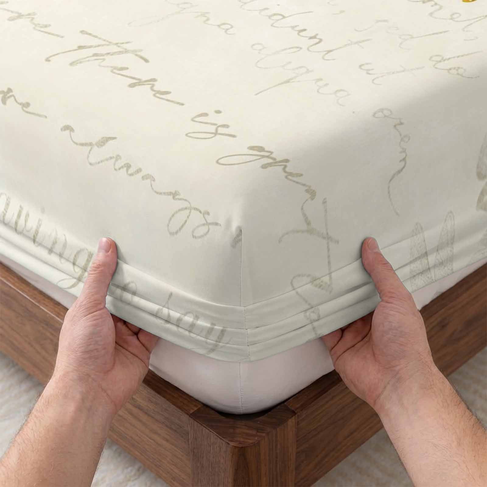 Queen Size Fitted Sheet Set - Green Eucalyptus Leaves 3 Piece Bedding Sets 16" Deep Pocket Fitted Sheet with 2 Pillowcases, Retro Rustic Botanical Floral Brushed Microfiber Hotel Luxury Bed Sheets