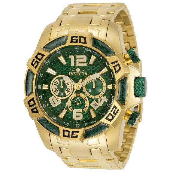 Invicta Men's 34156 Pro Diver Quartz Chronograph Green Dial Watch
