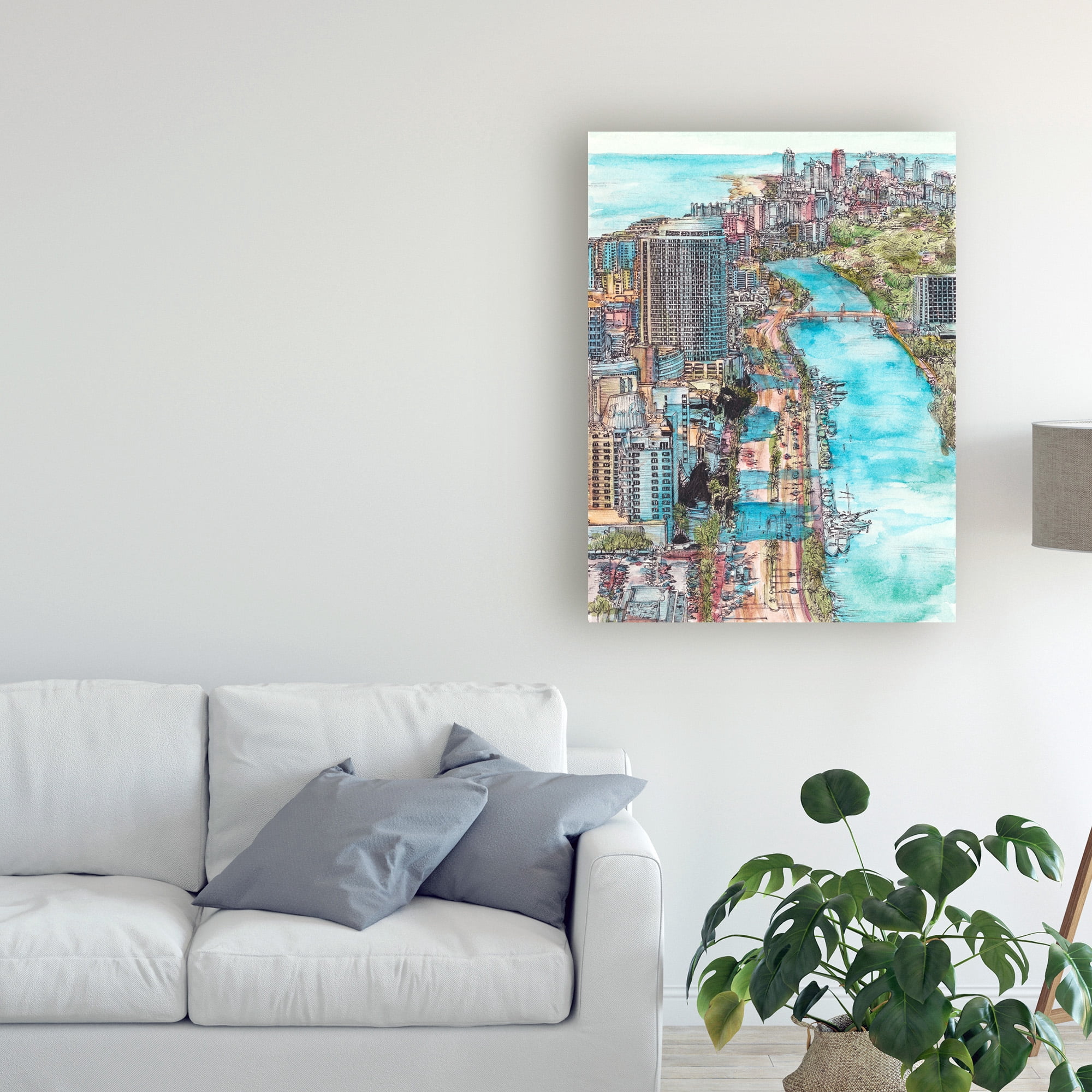 Trademark Fine Art 'US Cityscape Miami' Canvas Art by Melissa Wang