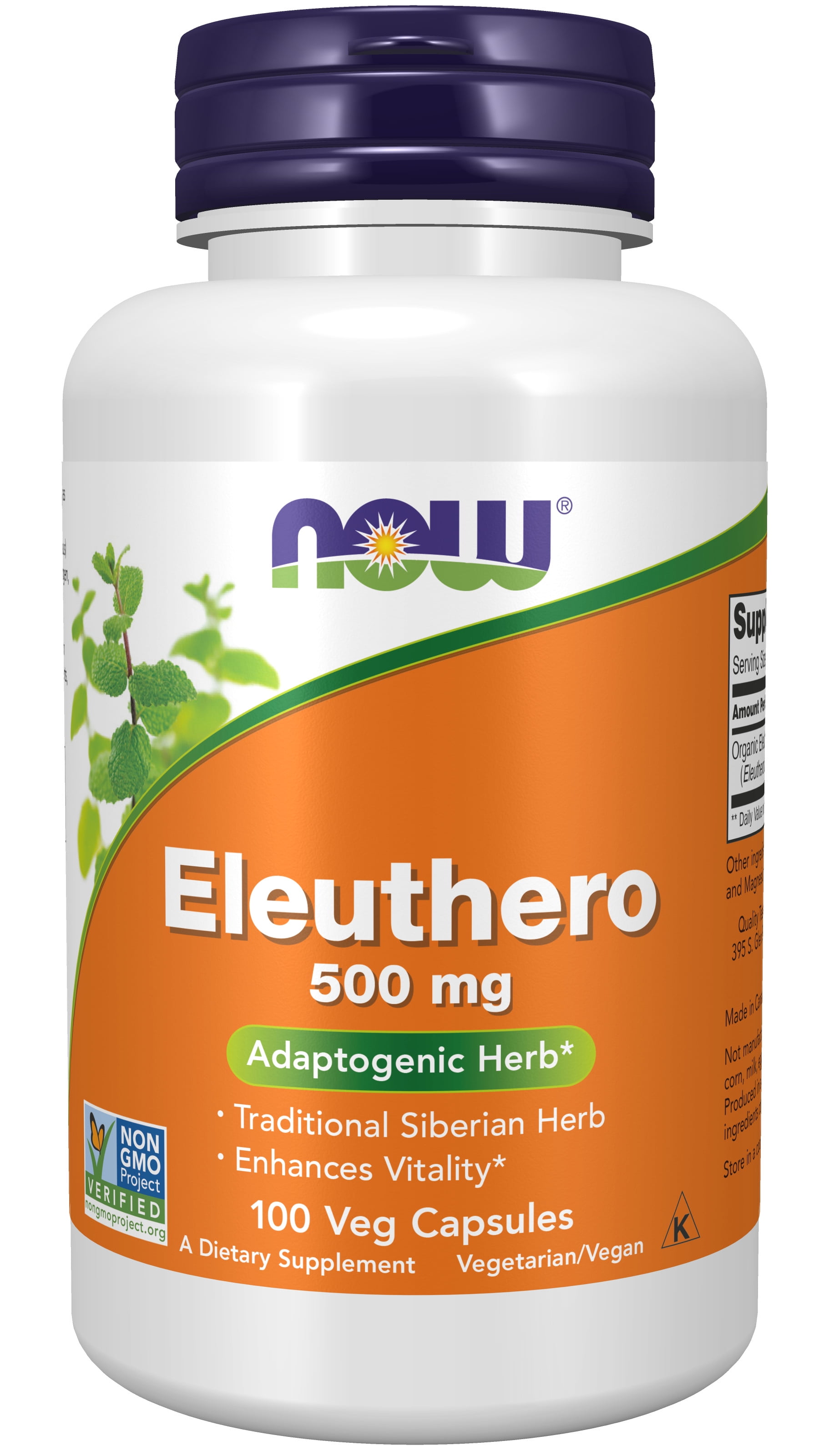 NOW Supplements, Eleuthero (Eleutherococcus senticosus) 500 mg