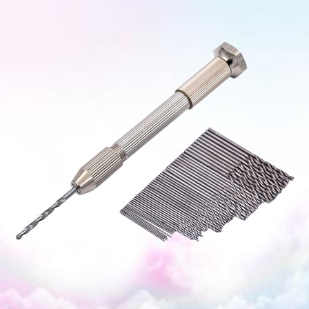 OFFIGAM 51 Pcs/Set Wire Gauge Bit Tool Hand Drill Silver Steel for Repair Work Hobbyists