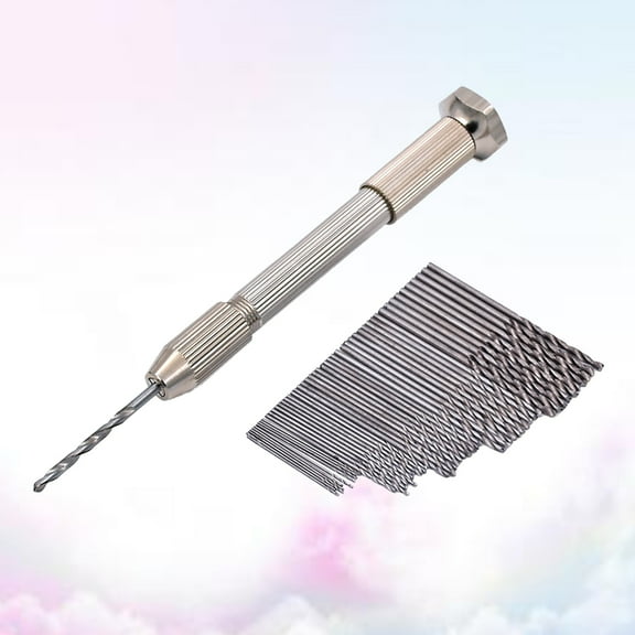 OFFIGAM 51 Pcs/Set Wire Gauge Bit Tool Hand Drill Silver Steel for Repair Work Hobbyists