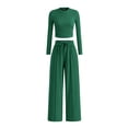 thumbnail image 1 of Conjunto de 2 Piezas para Mujer PRETTYGARDEN Top Corto de Manga Larga XL, 1 of 8