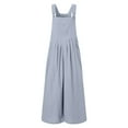 thumbnail image 5 of ICHUANYI Women Fashion Loose Jumpsuit Casual Suspender Pants Wide Leg Solid Overalls, 5 of 6