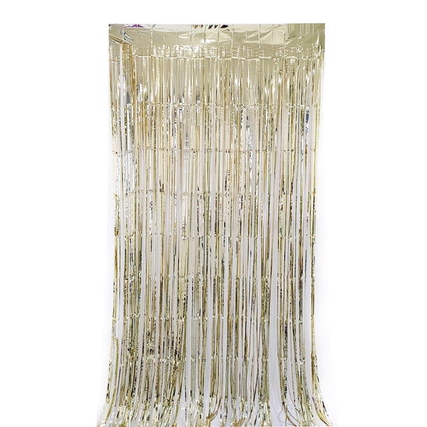 Cortinas con flecos de papel de aluminio y oropel metálico de arcoíris, serpentinas para decoraciones de fiestas de cumpleaños, decoración de Halloween, cortina de papel de aluminio para despedidas