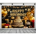 thumbnail image 5 of Happy Birthday Backdrop for Leopard Happy Birthday Party Decorations Glitter Black Gold Happy Birthday Background for Photography Black Golden Leopard Cake Birthday Decor Banner, 5 of 6