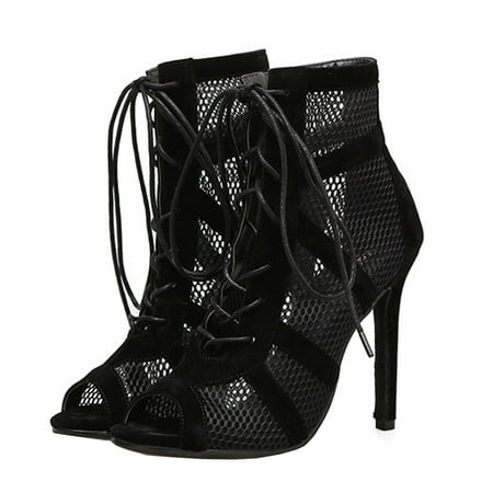 

mtvxesu Womens Sandals Women s Peep Toe Booties Fish Mouth 11CM High Heels Wrap Strap Dress Sandals Sandals for Girls Casual Shoes Clearance Sale
