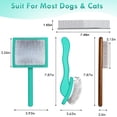 thumbnail image 5 of Slicker Brush for Dogs, Large Long Pin Dog Grooming Brush for Doodles Goldendoodles Poodles Labradoodle Bernedoodles, 3 Pcs Wooden Handle for Mats Tangles - Green, 5 of 8