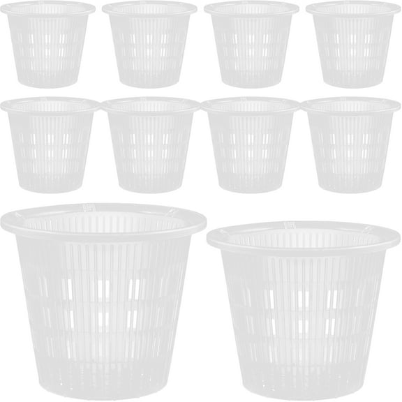 Gongc 10 Clear Plastic Orchid Pots with Holes - Slotted Net Nursery Flower Plant Pot