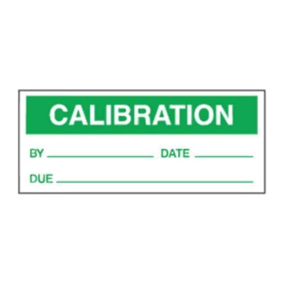 Accuform Calibration Label, Green/White, Pk25 LPC422