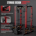 thumbnail image 6 of Mikolo Power Cage with Weight Stack Multi-Function Power Rack for Home Gym, Squat Rack, Cable Crossover System, for Strength Training, Red, 6 of 13