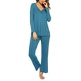 thumbnail image 2 of Ekouaer Womens Fall & Winter Pajama Set 2 Piece Long Sleeve Lounge Set Soft and Comfortable PJs with Pants, 2 of 6