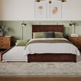 thumbnail image 3 of AFI Madison Queen Platform Bed with Wood Headboard Footboard & Twin XL Trundle, Walnut, 3 of 12