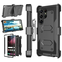 Samsung Galaxy S23 Ultra 5G Case, Tekcoo Case with Belt Clip Holster Heavy Duty Rugged Shockproof Full Body Protection Kickstand Cover for Samsung Galaxy S23 Ultra (Black)
