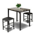 thumbnail image 4 of Topbuy Set of 3 Counter Height Table 2 Bar Chairs for Dining Room Faux Marble, 4 of 7
