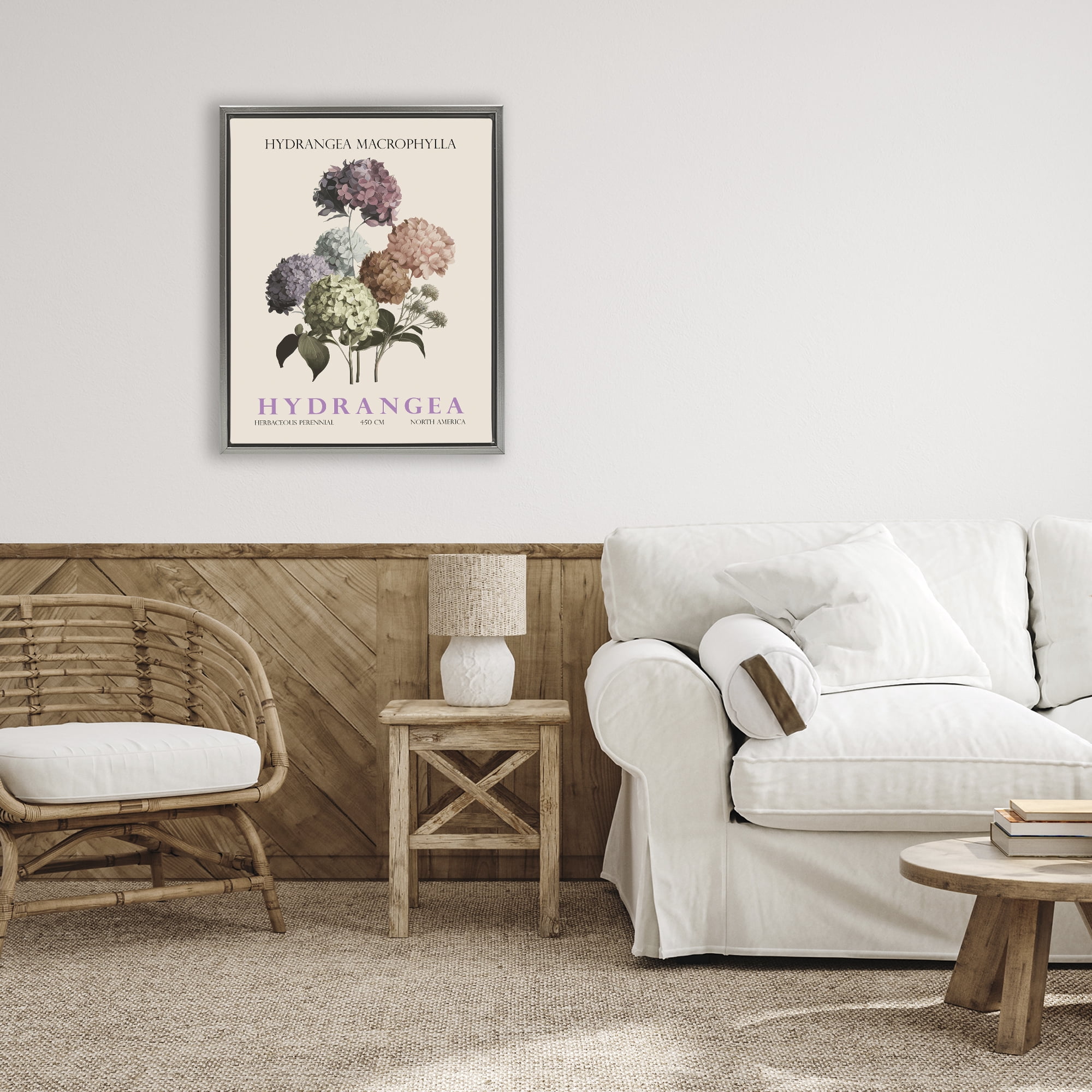 Stupell Industries Nature Hydrangea Bundle Gray Framed Floater Canvas Wall Art, design by Christopher Giampietro