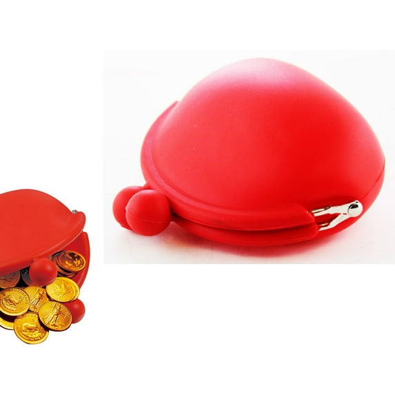 Silicone Coin Purse Japanese Pochi Coin Purse (Red)