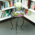 thumbnail image 2 of Wonder Garden Mosaic Side Table Outdoor for Patio, Indoor Accent Table Coffee Table for Bistro, Plant End Table Small, Sunflower Round Glass Plant Table Stands, 2 of 9