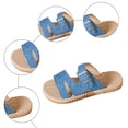 thumbnail image 4 of Rokment Women's Platform Flat Sandals Beach Summer Trendy Casual Comfortable Leather Buckles Open Toe Straw Sole Walking Dress Slip on Slides for Woman Vacation C Size 9, 4 of 6