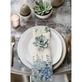 thumbnail image 2 of Blue Flowers Cloth Napkins Set of 8 Reusable Dinner Napkins, Green Eucalyptus Floral Country Beige Cocktail Napkin Washable Table Napkins for Wedding/Holiday Party/Baby Shower 20"x20", 2 of 7