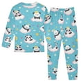 thumbnail image 2 of joogoo Cartoon Pandas and Stars 2 Piece Long Sleeve Tee and Pants Cotton Pajama Set 8Y, 2 of 7