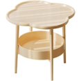 thumbnail image 1 of Modern 2 Tier Side Table with Storage Shelf for Small, light yellow, 50x50cm, 1 of 1