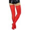 thumbnail image 5 of ToBeInStyle Women's Nylon Thigh High Schoolgirl Opaque Stockings - One Size - Red, 5 of 8