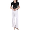 thumbnail image 2 of Suéteres de punto cortos de manga corta con cuello en V para mujer Inspire Chic, color negro, talla M, 2 of 5