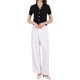 thumbnail image 2 of Suéteres de punto cortos de manga corta con cuello en V para mujer Inspire Chic, color negro, talla M, 2 of 5