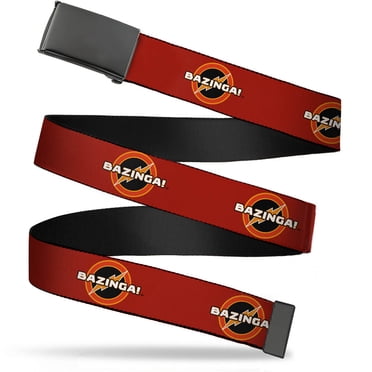 Adjustable Belt, Clamp Buckle, Cut-to-Fit, Bazinga Logo Burgundy