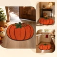 thumbnail image 2 of Pumpkin-Shaped Bath Mat, Soft Absorbent Non-Slide Floor Rug for Halloween, Fall and Thanksgiving Entryway, Bathroom and Seasonal Home Decor, 2 of 5